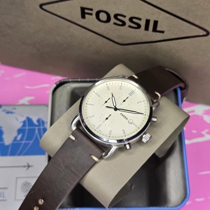 Fossiil Minimalist Chronograph Leather Watch
