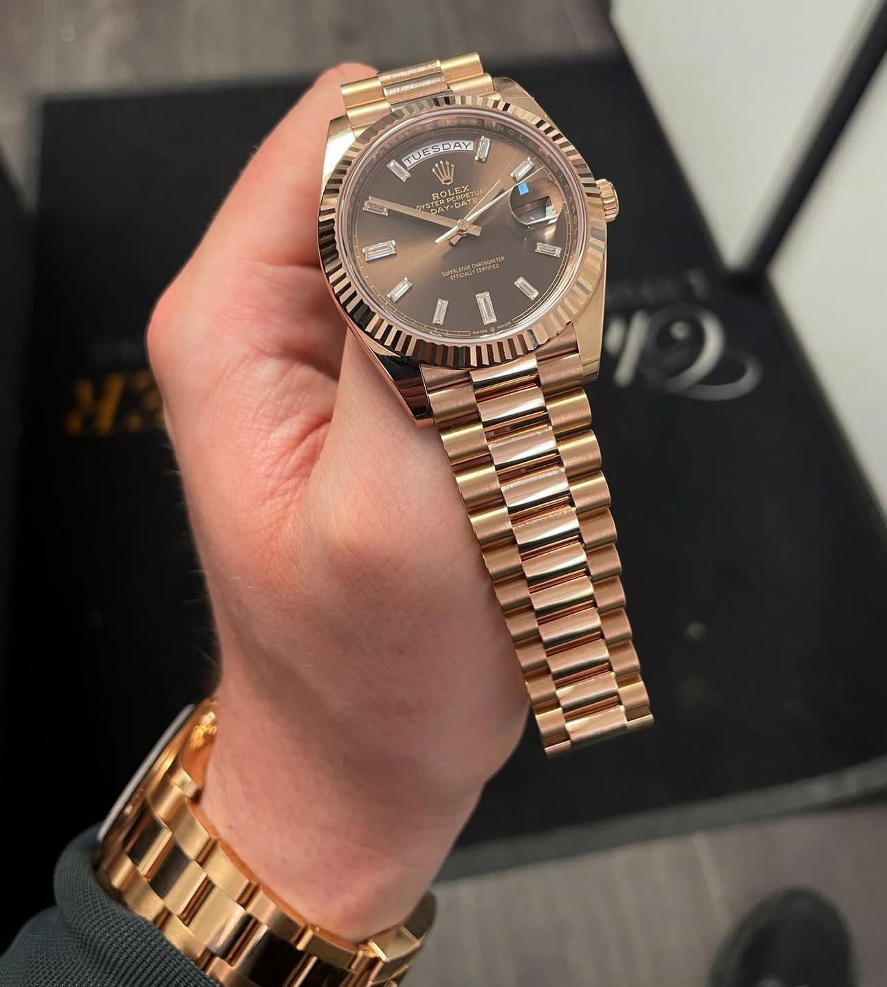 RLX Day-Date premium quality 7A Watch chocolate dial